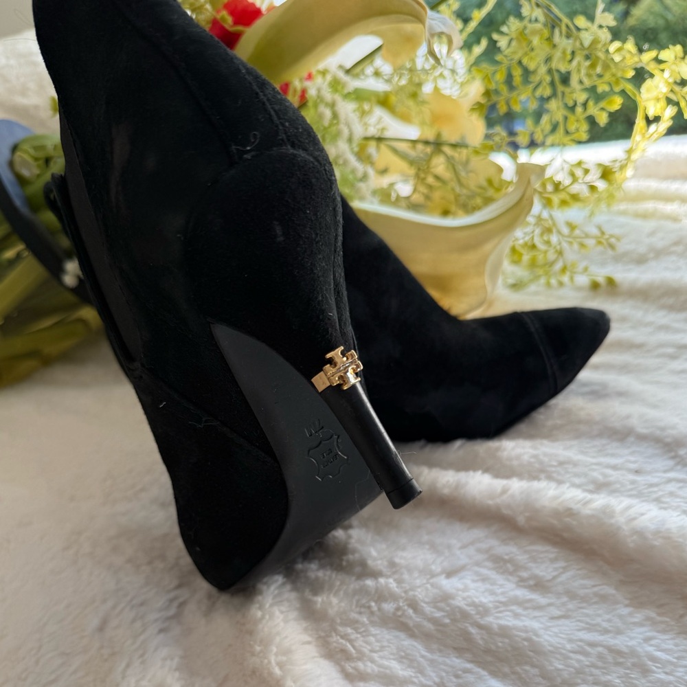 Tory Burch Black Suede Booties - Picture 8 of 11